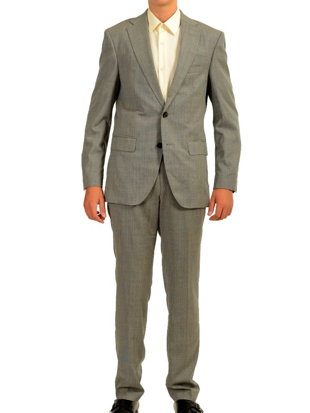 Hugo Boss Men's "Johnstons5/Lenon1" Regular Fit Gray 100%Wool Suit US 34R IT 44R